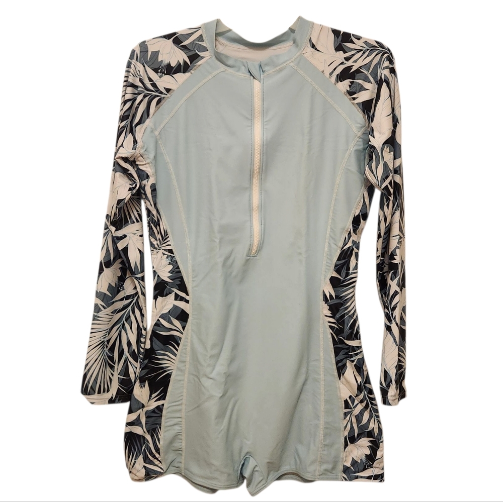 Women's Long Sleeve Rash Guard Bathing Suit Beach One Piece Swimsuit Size XXL